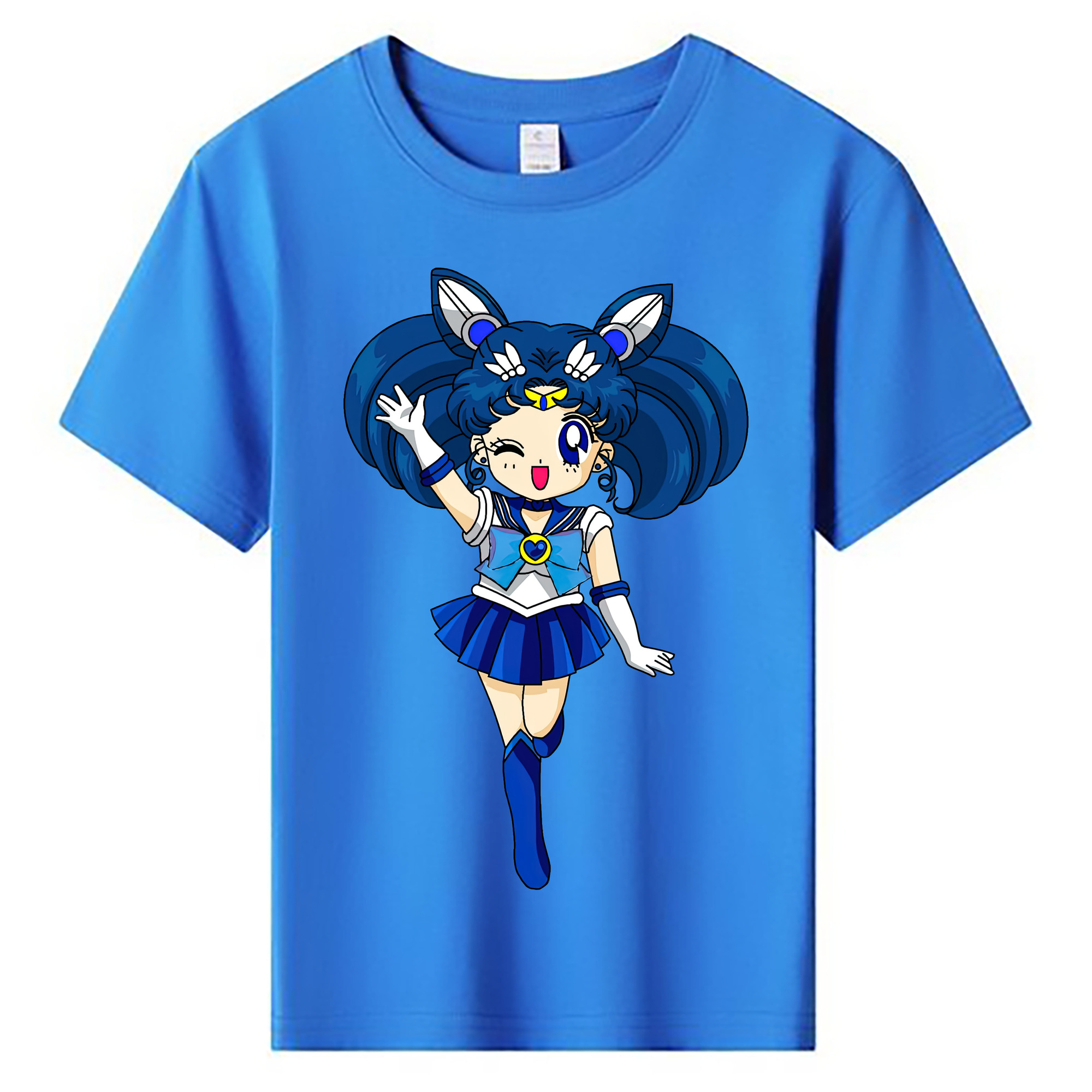 （画像用） 美少女戦士セーラームーン 水野 亜美 みずの あみ Sailor Moon Mizuno Ami 綿100％キッズTシャツ（フロントプリント）